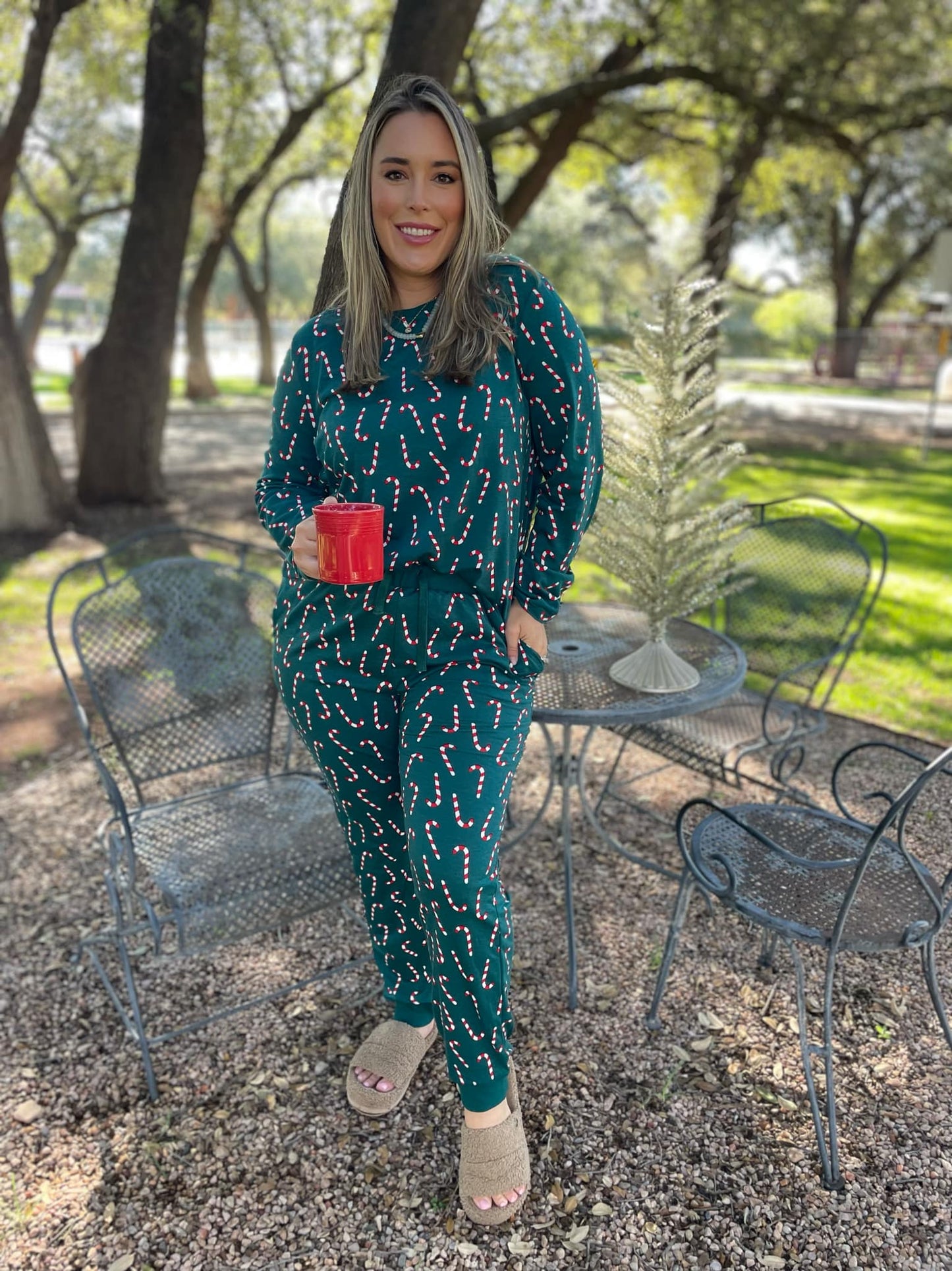 Hazel Blues® | PREORDER: Candy Cane Pajama Pants Set