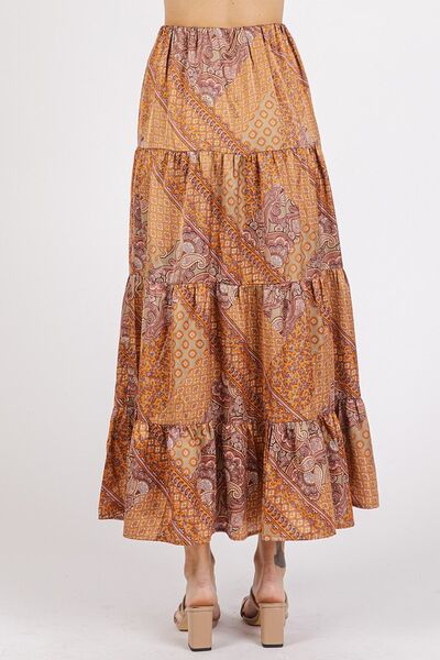 Hazel Blues® | Mittoshop Paisley Patchwork Print Satin Maxi Skirt