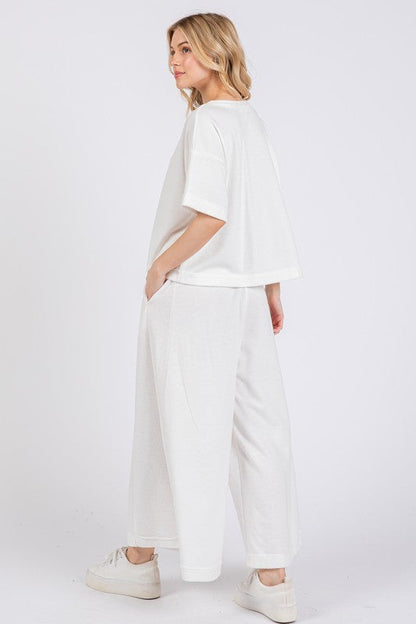 Hazel Blues® |  Ces Femme Half Button Half Sleeve Top and Pants Set