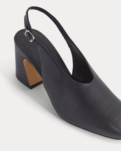 Curved Slingback Heel | Black