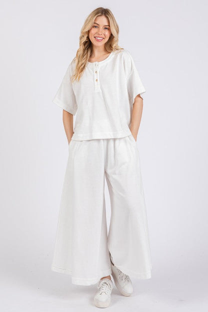 Hazel Blues® |  Ces Femme Half Button Half Sleeve Top and Pants Set