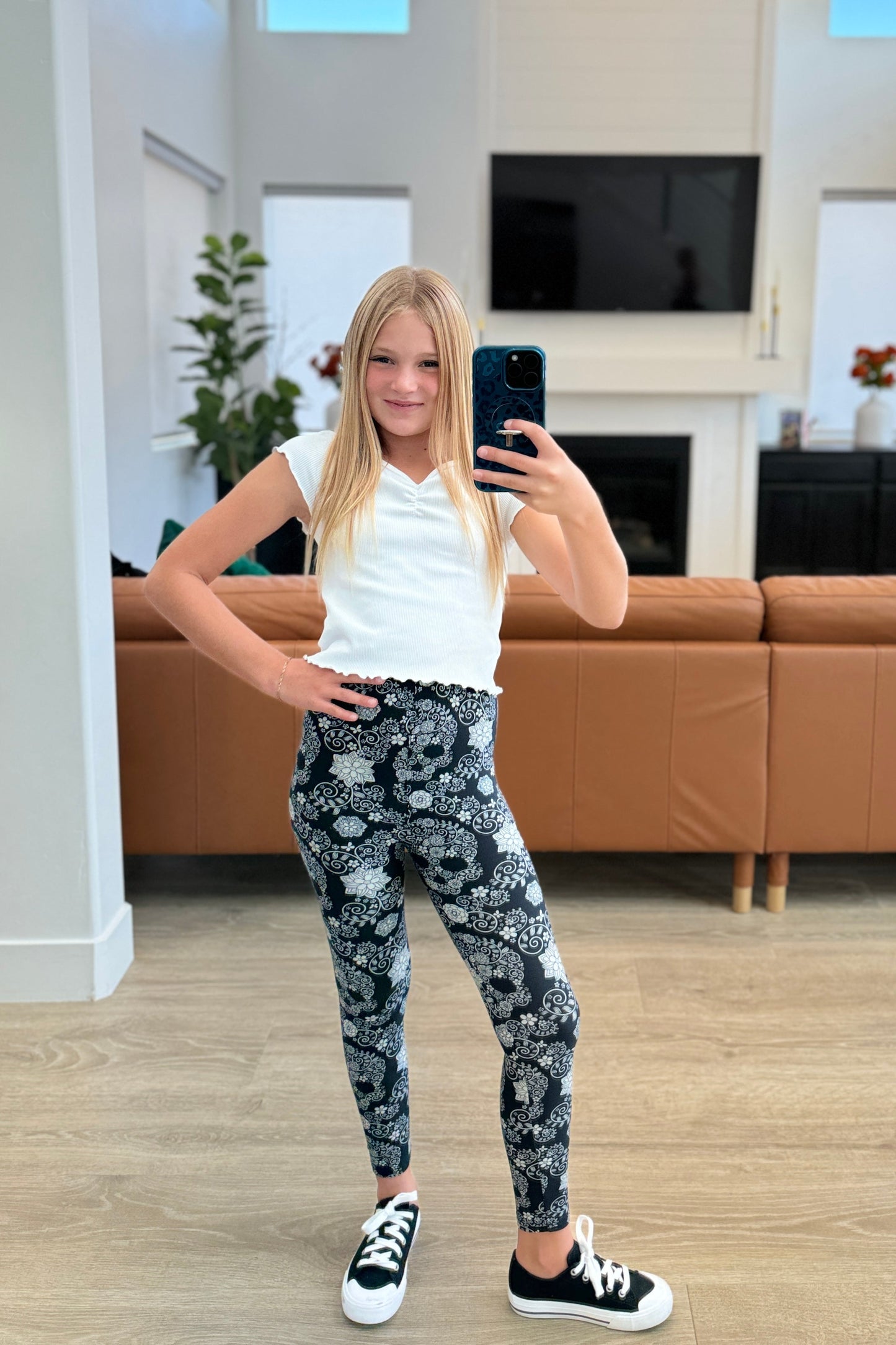 Hazel Blues® |  Matching Youth Sugar Skull Leggings