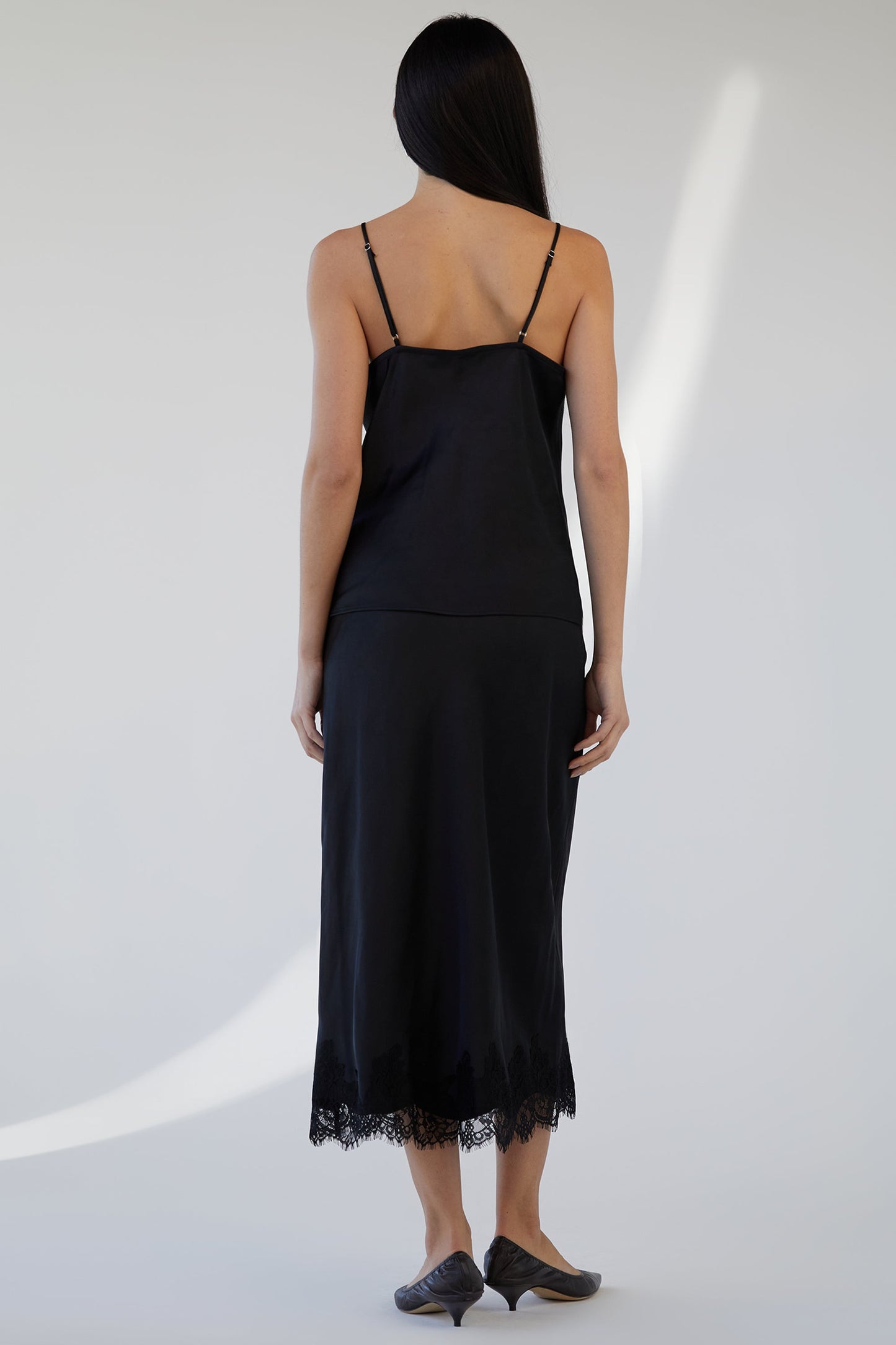 LACE TRIM SATIN CAMISOLE TANK