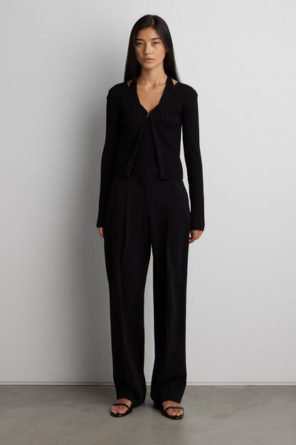 LAYERED EFFECT HALTER CARDIGAN