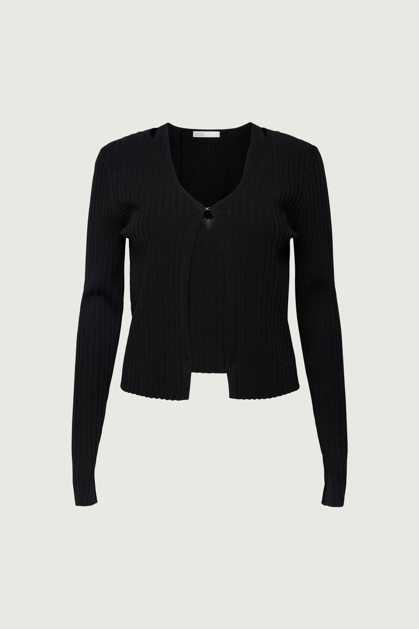 LAYERED EFFECT HALTER CARDIGAN