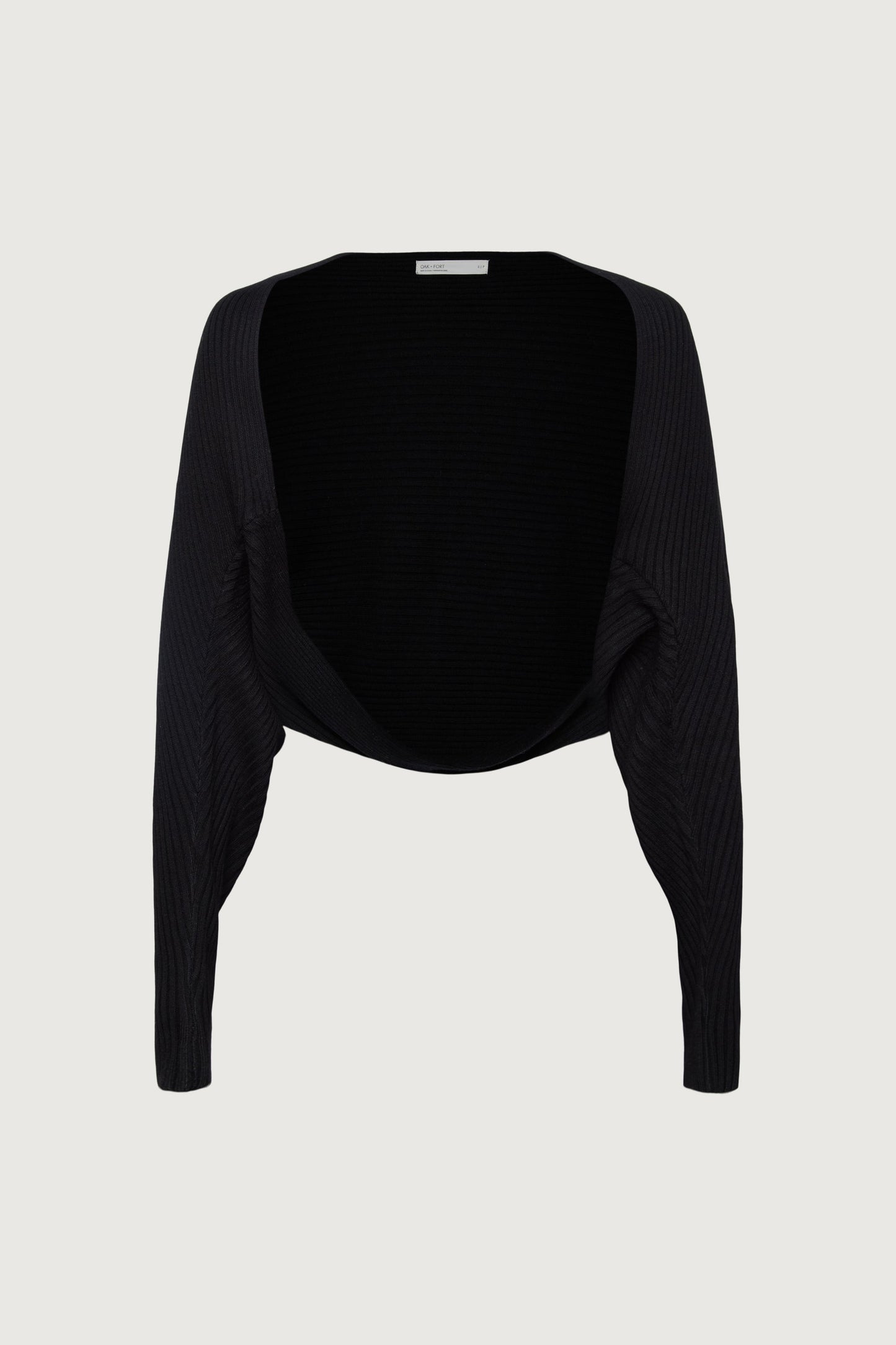 DRAPED RIBBED KNIT BOLERO