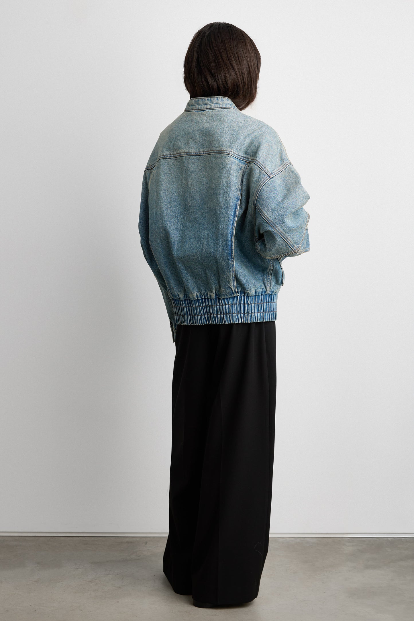 DENIM MOTO BOMBER JACKET