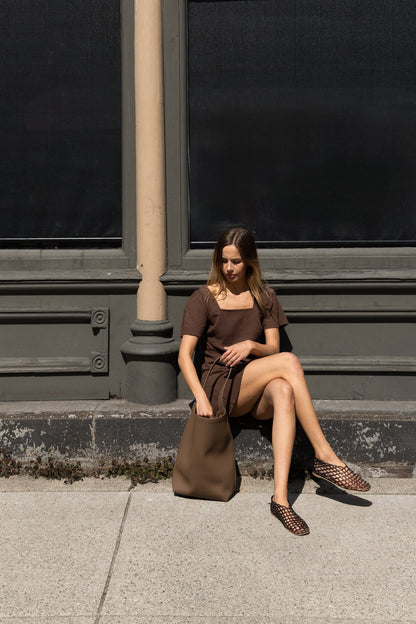 LINEN BLEND MINI DRESS