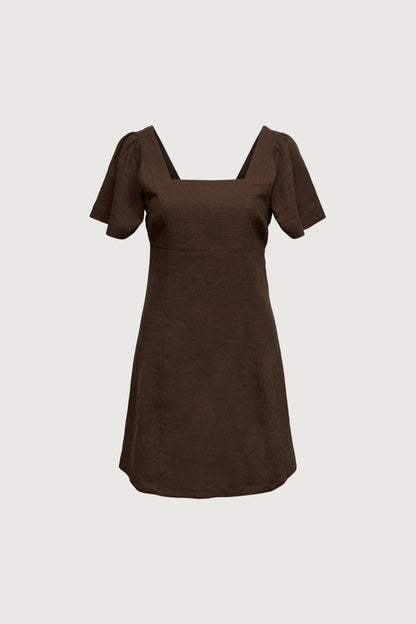LINEN BLEND MINI DRESS