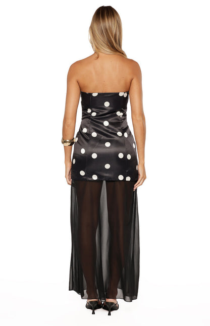 Eden Black Polka Dot Maxi Dress