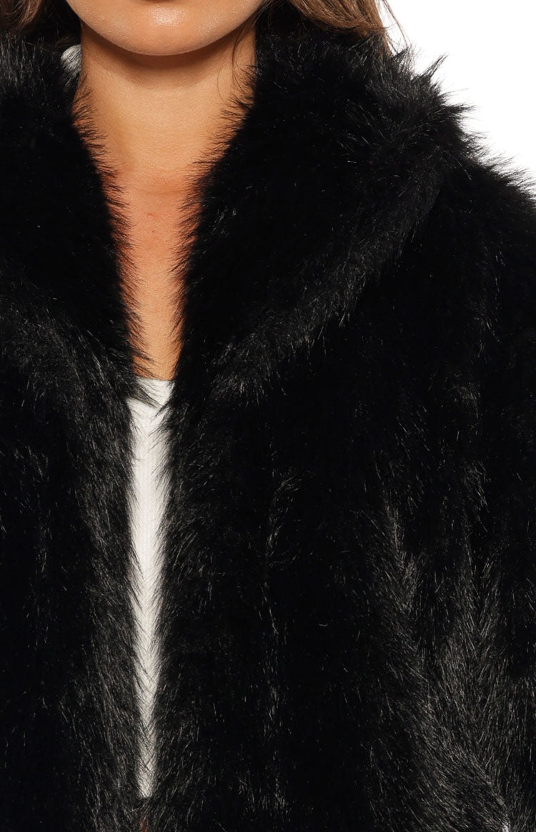 It Girl Black Faux Fur Jacket - PRE ORDER