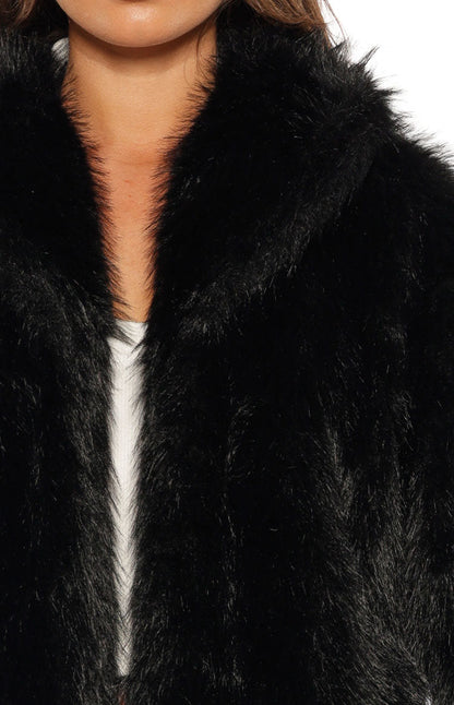 It Girl Black Faux Fur Jacket - PRE ORDER