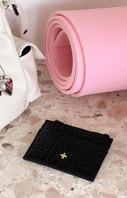 Ivy Black Croc Wallet