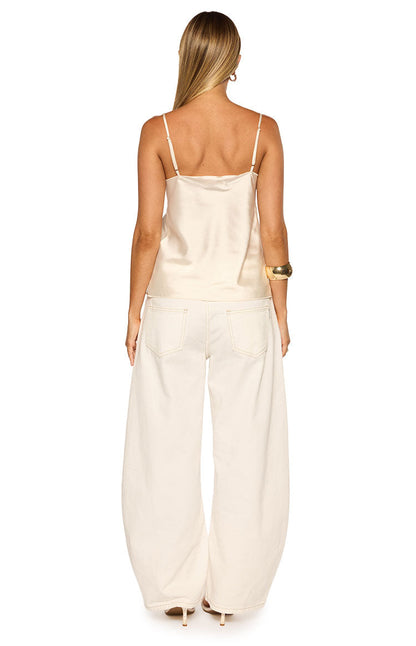 Marci Cream Satin Lace Cami Top