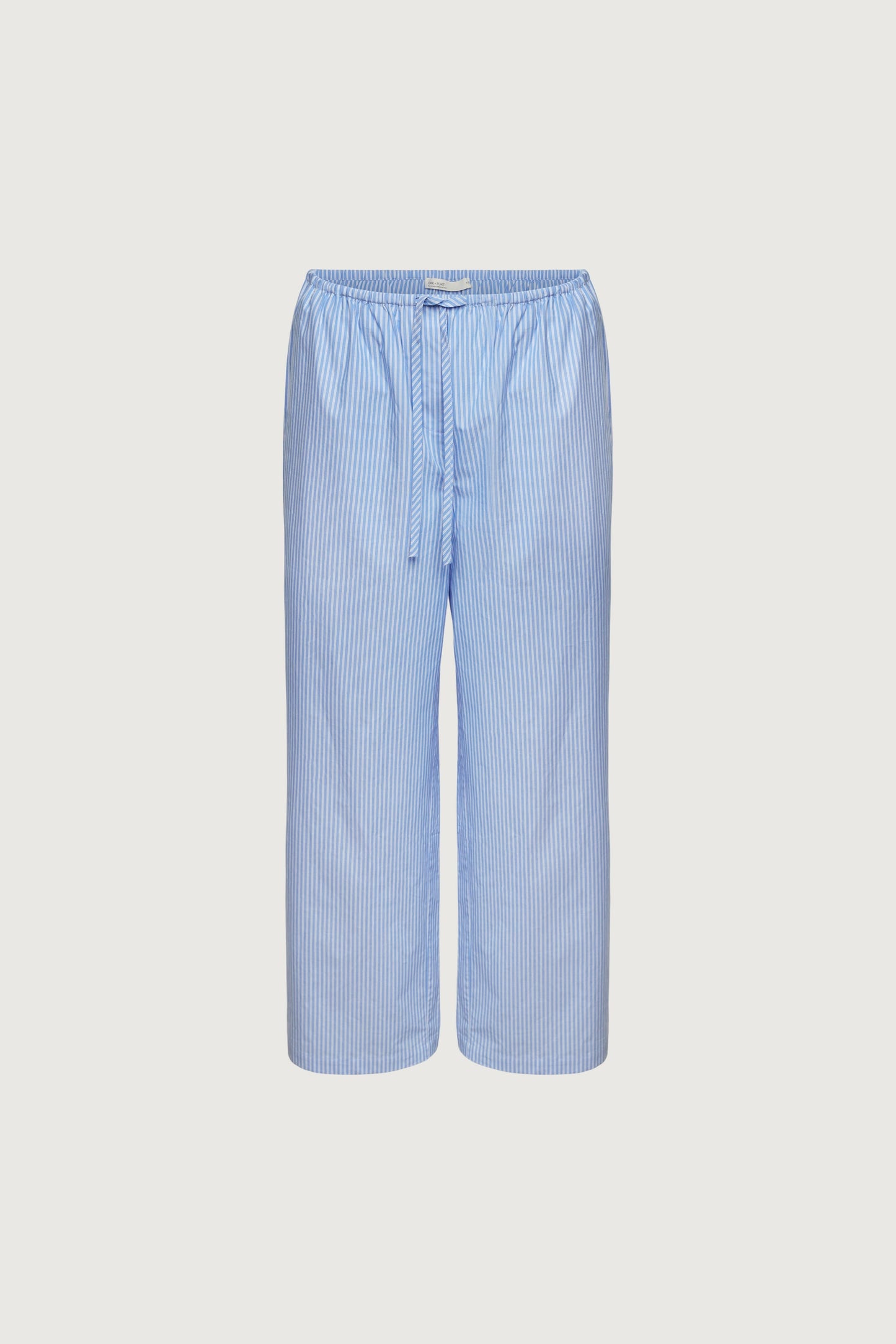 STRIPED COTTON POPLIN PAJAMA STYLE PANT
