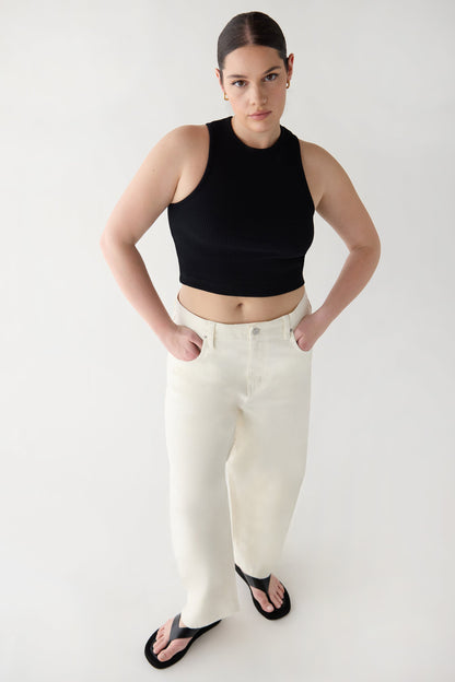 REGULAR LENGTH TWILL BARREL LEG PANT