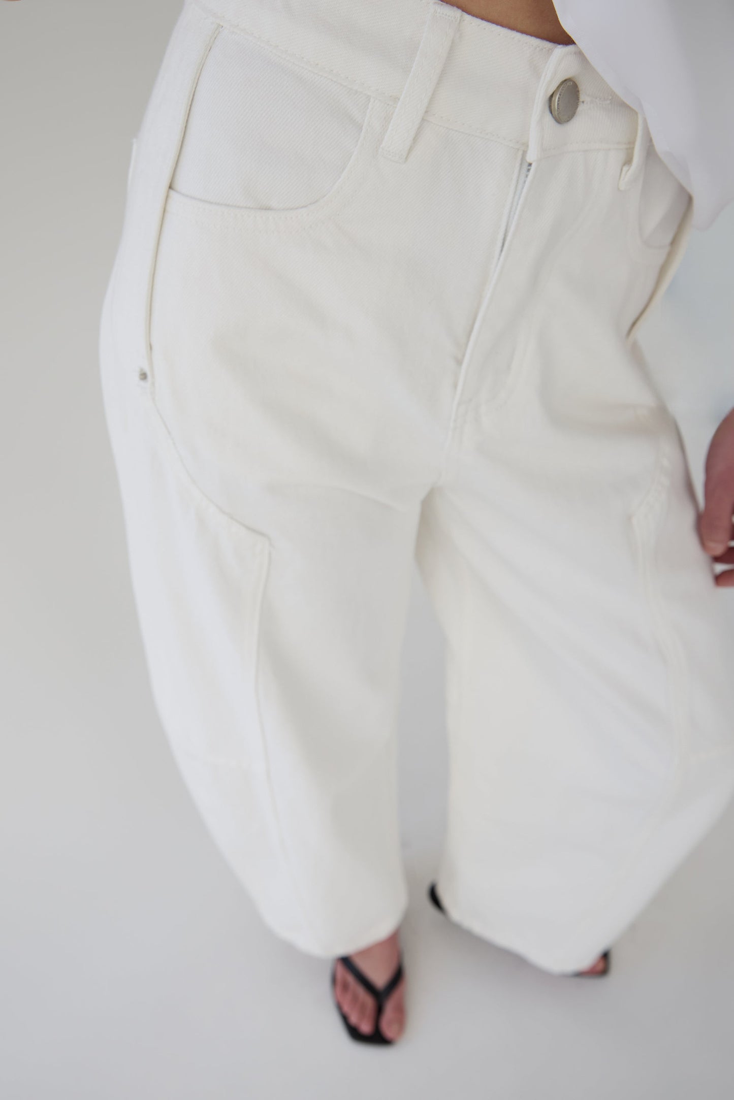WHITE WORKWEAR BARREL JEAN