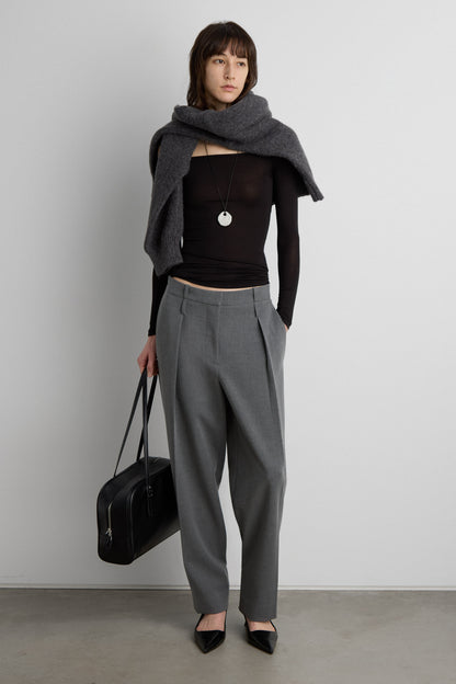 WIDE LEG TROUSER WITH DOUBLE BELT DETAIL