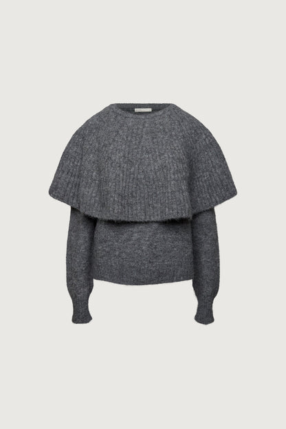 CHUNKY RIBBED CAPE SWEATER SET