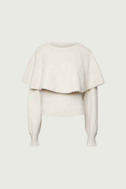 CHUNKY RIBBED CAPE SWEATER SET