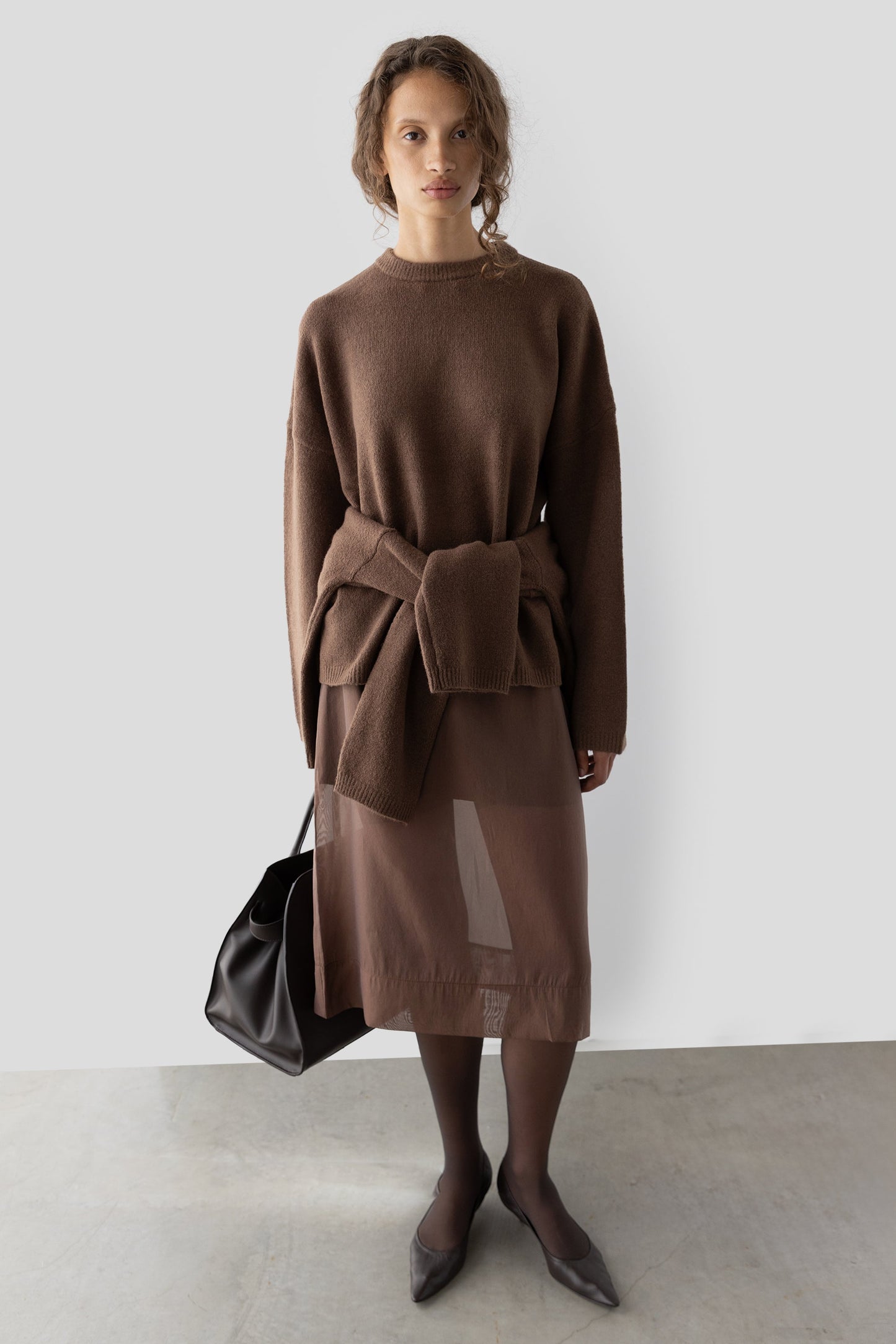 SHEER ORGANZA MIDI SKIRT