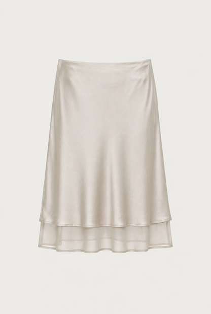 LAYERED SHEER HEM SLIP SKIRT