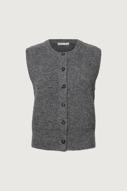 MOHAIR KNIT BUTTON FRONT SWEATER VEST