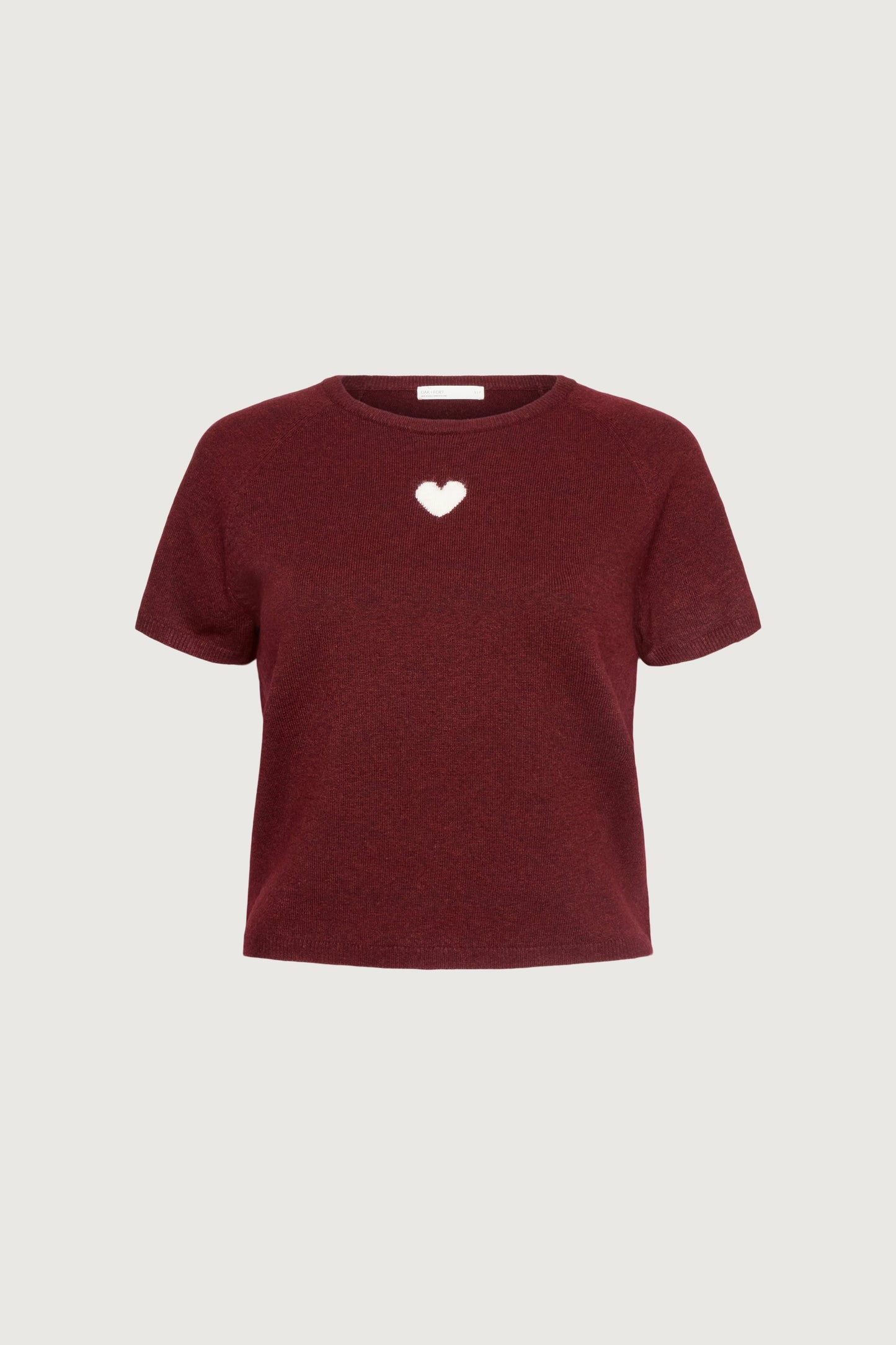 SHORT SLEEVE HEART SWEATER