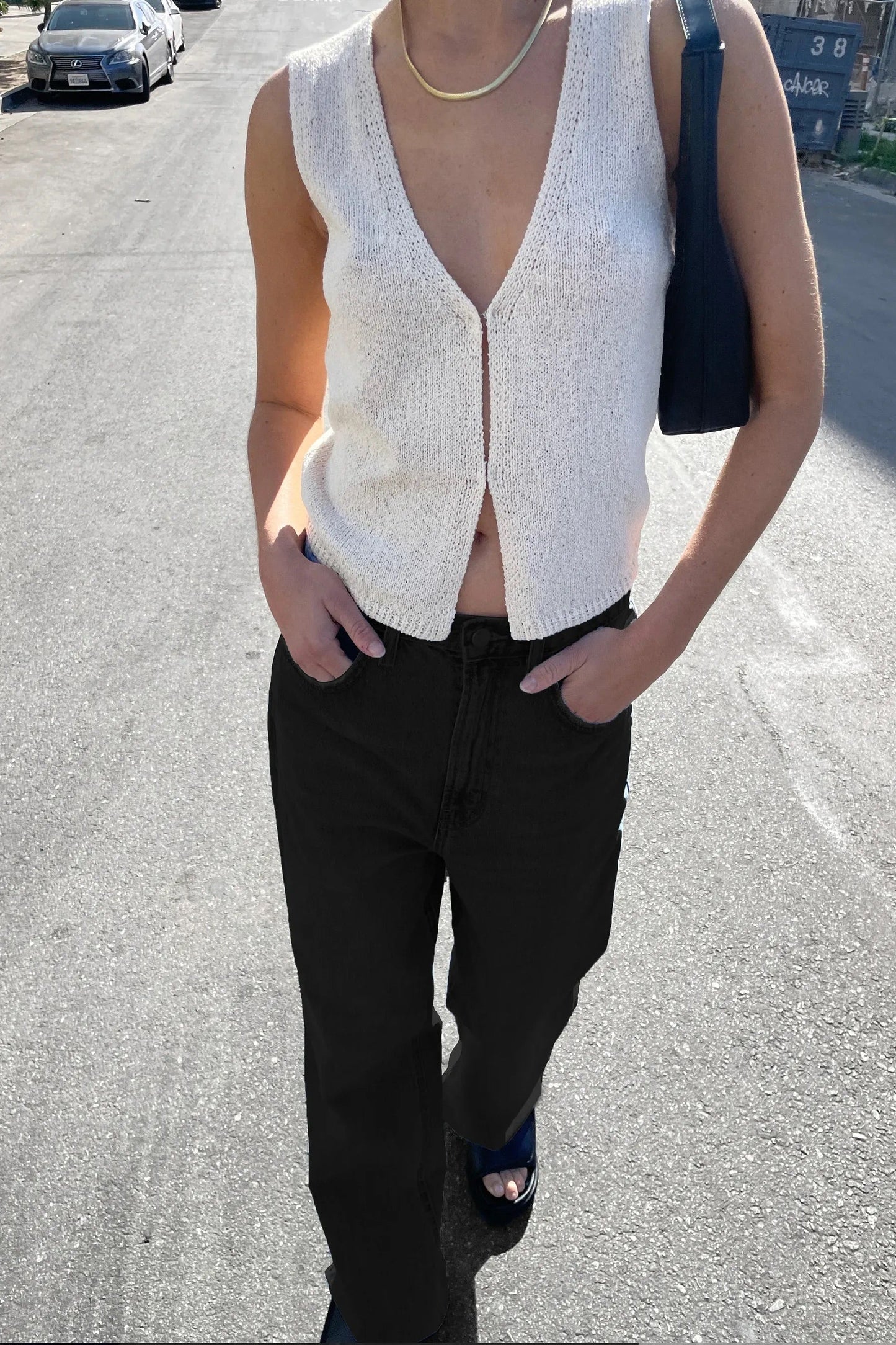OPEN FRONT KNIT TANK