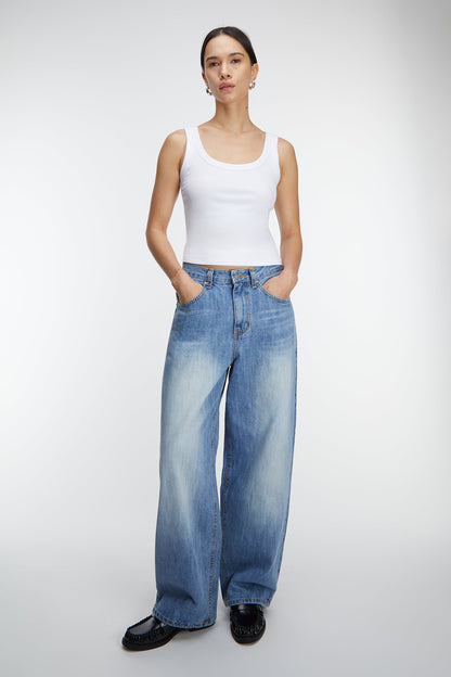 RIBBED MODAL SCOOP NECK TANK TOP
