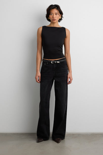 HIGH NECK SLEEVELESS TOP