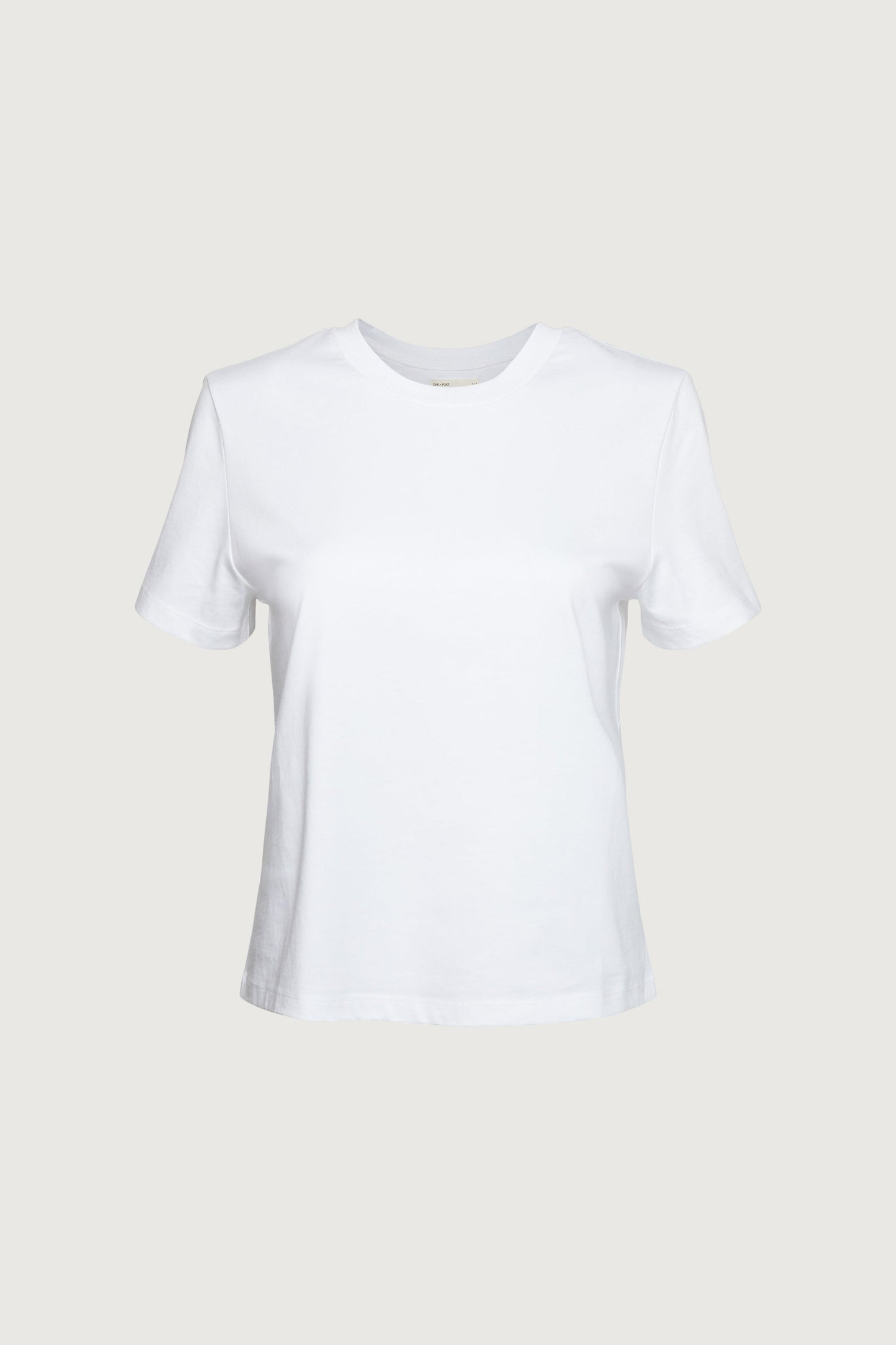 WHITE COTTON JERSEY CREWNECK T-SHIRT