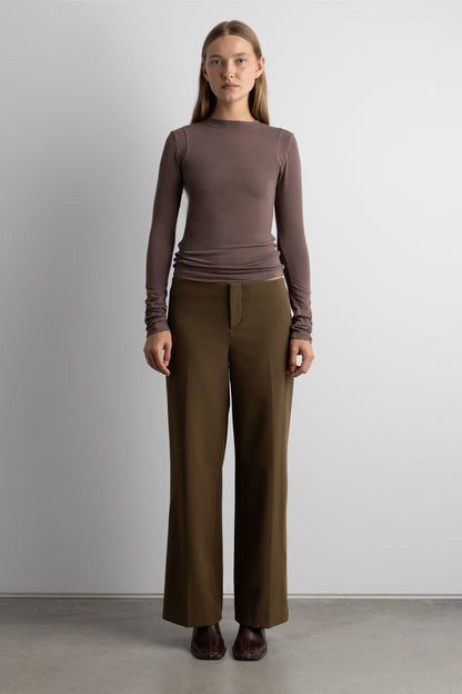 STITCHED SHOULDER LONG-SLEEVE T-SHIRT