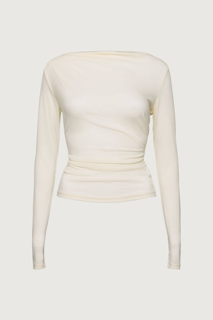 RUCHED LONG SLEEVE TOP
