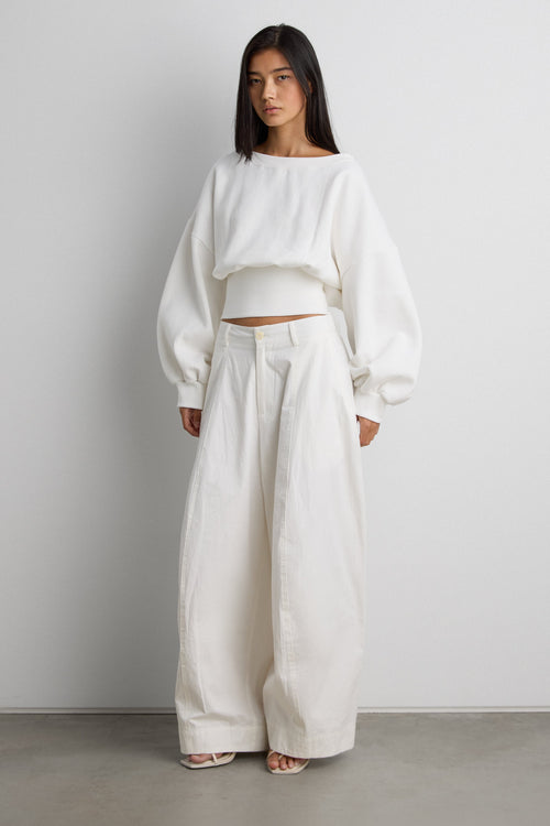SWEATSHIRT WITH ZIP-BACK WAIST