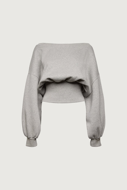 SWEATSHIRT WITH ZIP-BACK WAIST