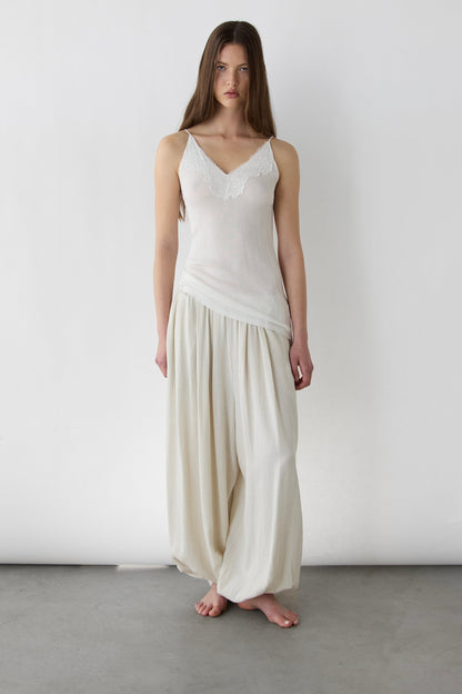 RIBBED KNIT LACE CAMI TANK TOP