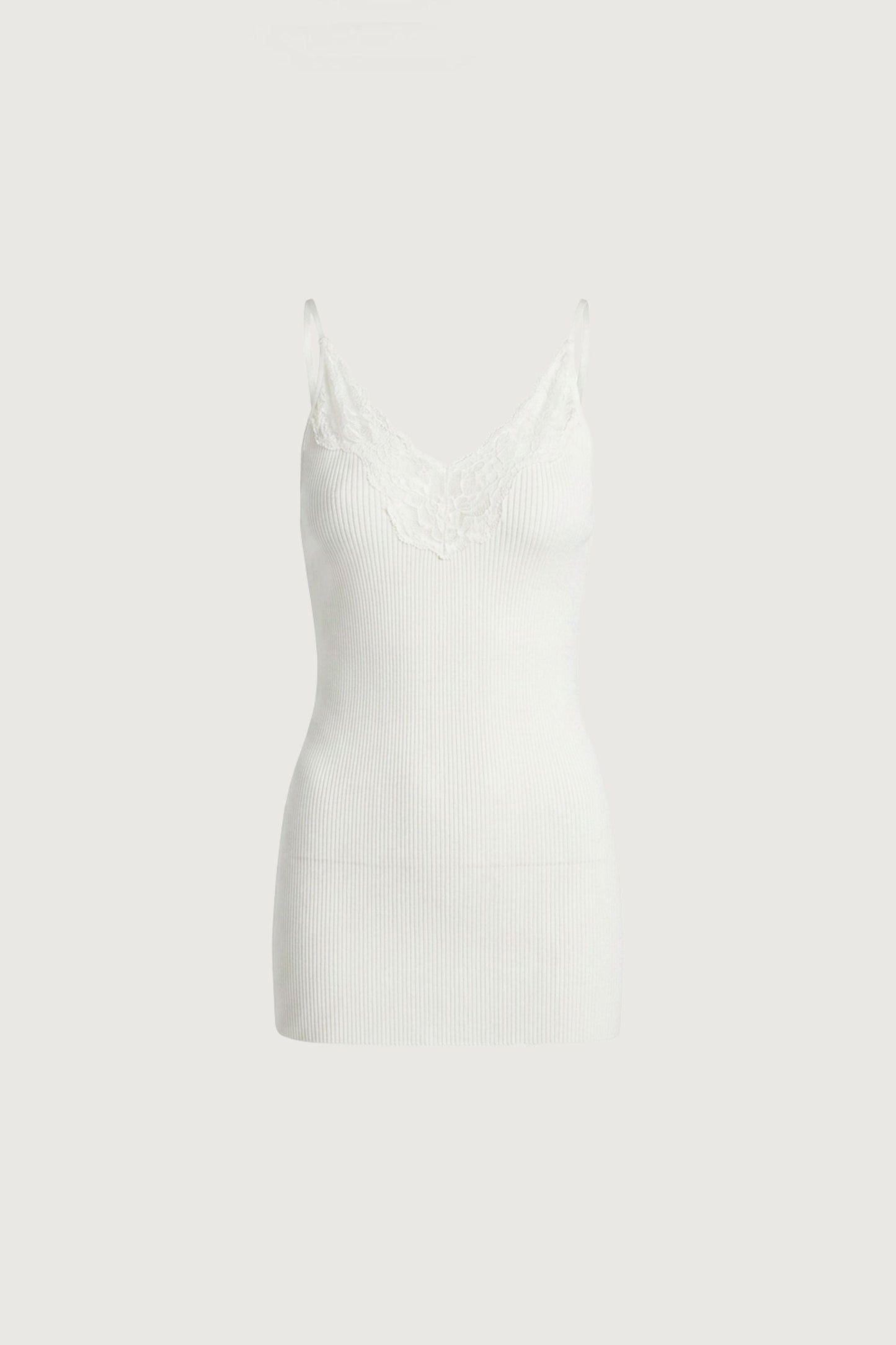 RIBBED KNIT LACE CAMI TANK TOP