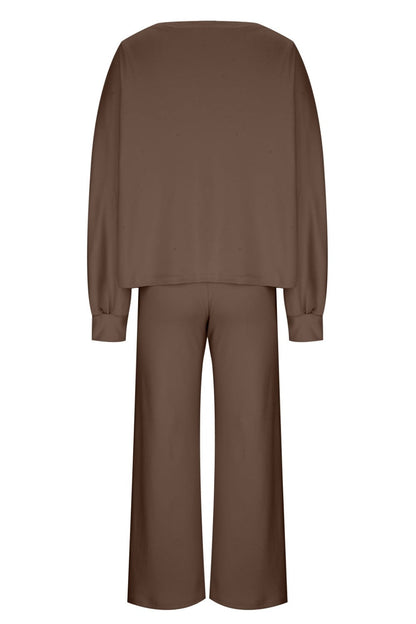 Hazel Blues® |  Round Neck Long Sleeve Top and Pants Set